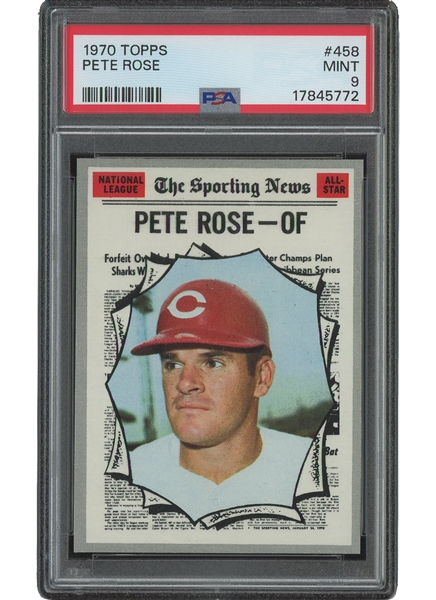 1970 Topps #458 Pete Rose All Star – PSA Mint 9 (Highest Graded!)