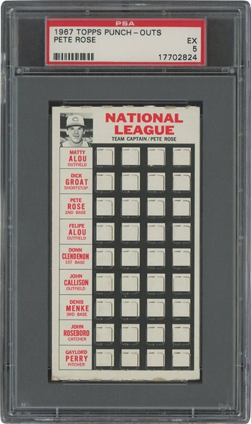 1967 Topps Punch-Outs Pete Rose – PSA EX 5 (Pop 2, Only Four Higher)