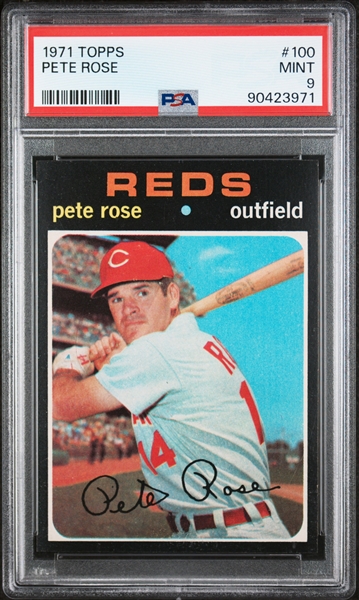 1971 Topps #100 Pete Rose - PSA Mint 9 (Only One Higher!)