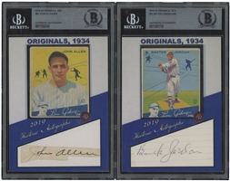 1934 Goudey #42 John Allen and #31 Buck Jordan Cards with Cut Signatures in 2019 HA Originals Set – Both Beckett Authentic