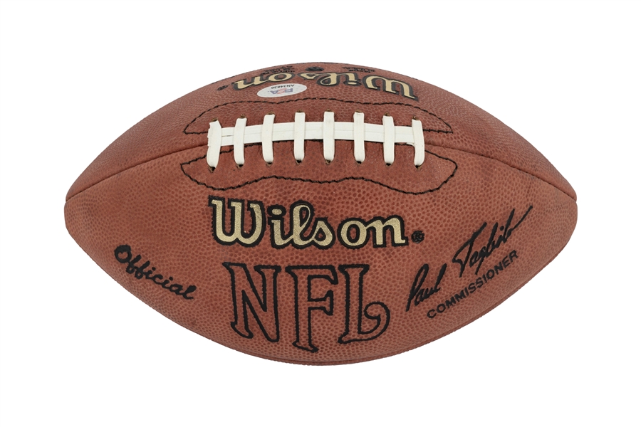 Pro Football Hall of Fame Lot of (7) Single Signed Official NFL Footballs with Unitas, Hornung, LT, etc. – PSA/DNA LOAs