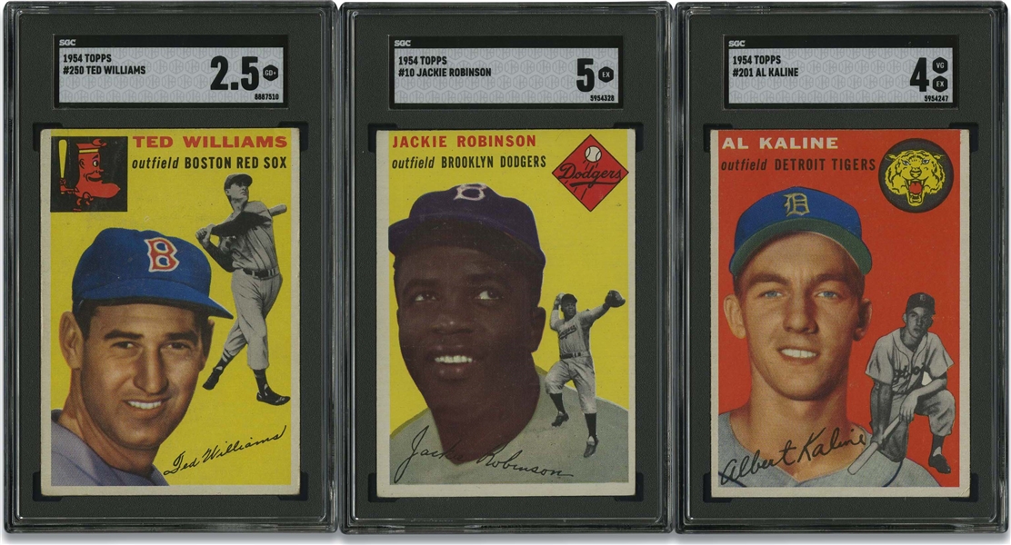 1954 Topps Baseball Near-Complete Set (248/250) with Three SGC Graded