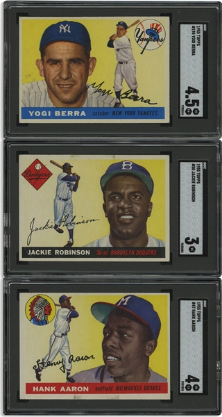 1955 Topps Baseball Near-Complete Set (208/210) with Three SGC Graded