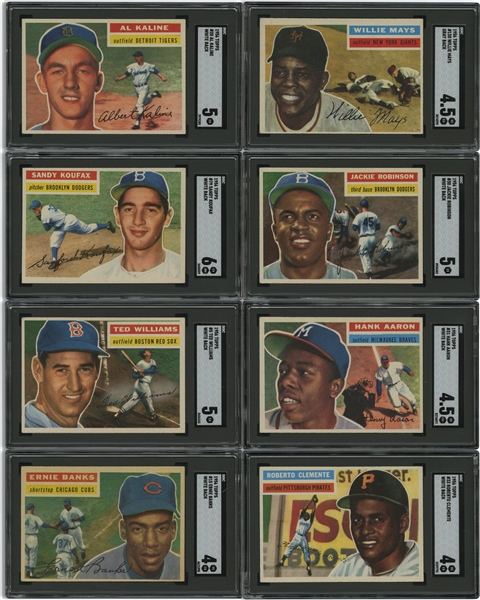 1956 Topps Baseball Near-Complete Set (339/340) with Eight SGC Graded