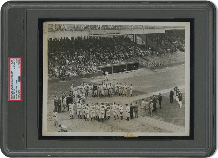 Sept. 30, 1934 Babe Ruth "Last Game Attended in Yankees Uniform" Original Photograph – PSA/DNA Type 1