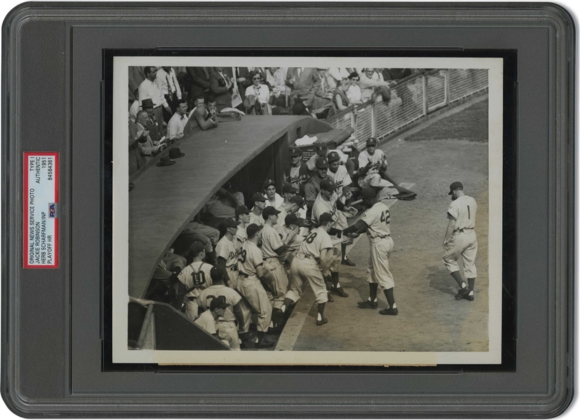 Oct. 2, 1951 Jackie Robinson National League Playoff Home Run (Game 2 vs. Giants) Original Photograph by Herb Scharfman – PSA/DNA Type 1