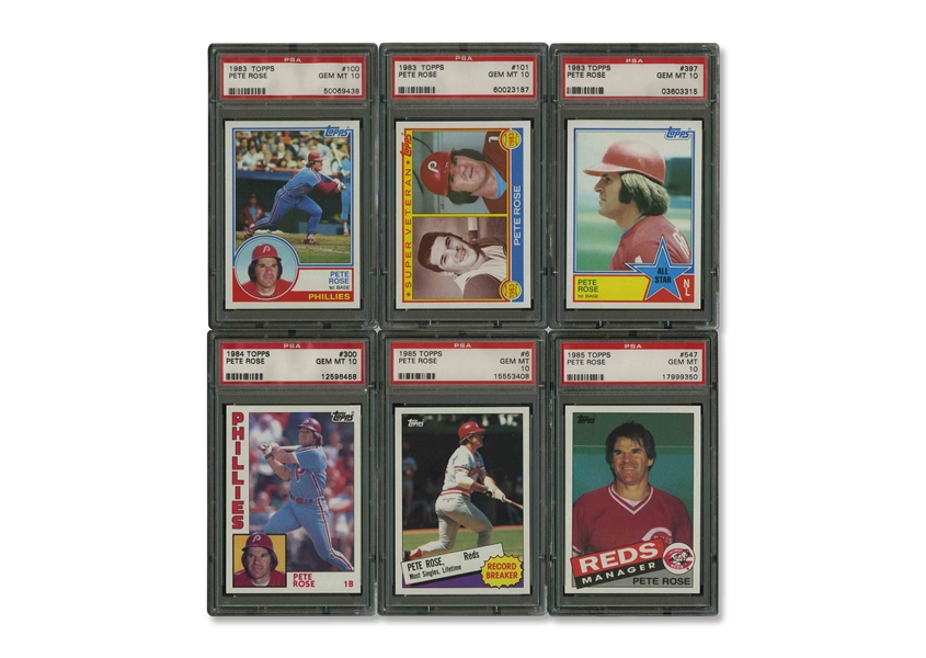1983-87 Topps Lot of (11) Pete Rose Cards – All PSA Gem Mint 10