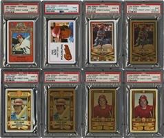 1981-83 Perma-Graphics All-Star Credit Cards Lot of (8) Pete Rose Cards – Seven PSA Mint 9, One PSA Gem Mint 10