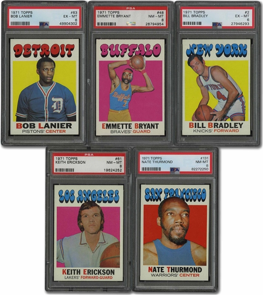 1971 Topps Basketball Complete Set of (233) with Five PSA Graded