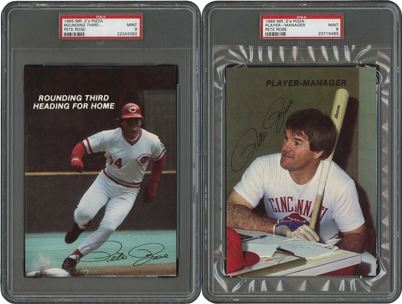 1985 Mr. Zs Pizza Pete Rose Lot of (10) Cards – All PSA Mint 9