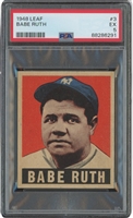 1948 Leaf #3 Babe Ruth – PSA EX 5 (Appears NM or better)