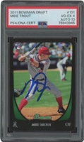 2011 Bowman Draft #101 Mike Trout Signed Rookie Card – PSA VG-EX 4, PSA/DNA 10 Auto.