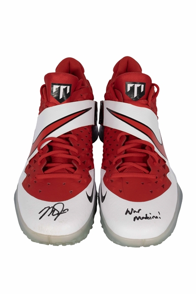 Mike Trout Signed & Inscribed "WAR Machine" Nike Force Zoom Trout 6 Home Turf Shoes – Trout Collection, MLB Auth.
