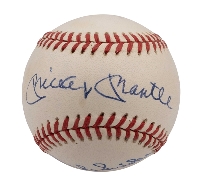 Mickey Mantle & Duke Snider Dual-Signed OAL (Brown) Baseball – PSA/DNA LOA