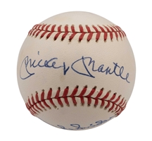 Mickey Mantle & Duke Snider Dual-Signed OAL (Brown) Baseball – PSA/DNA LOA