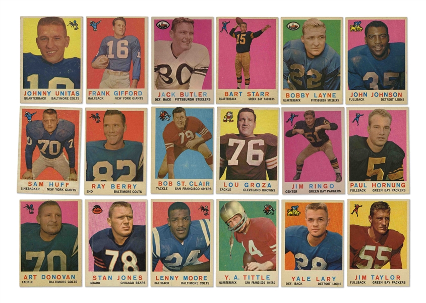 1959 Topps Football Complete Set with Jim Brown Rookie (PSA VG-EX 4)