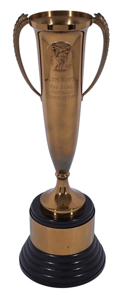Sam Huffs 1961 NFL Pro Bowl "Lineman of Game" Trophy (Huff Estate Collection)