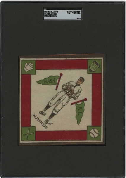 1914 B18 Blankets (Green Pennants) Walter Johnson in NM-MT Condition – SGC Authentic