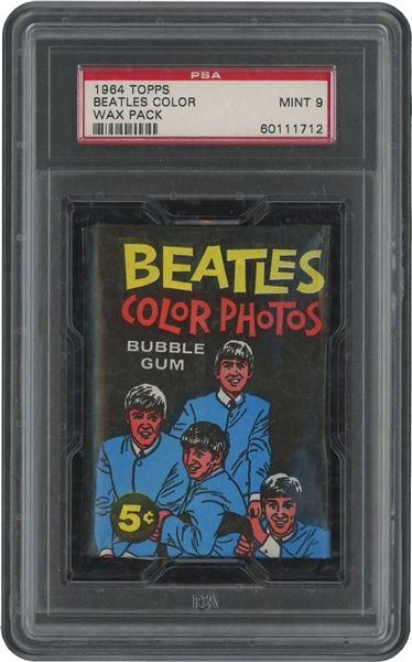 1964 Topps Beatles Color Unopened Wax Pack – PSA MINT 9 (Highest Graded)
