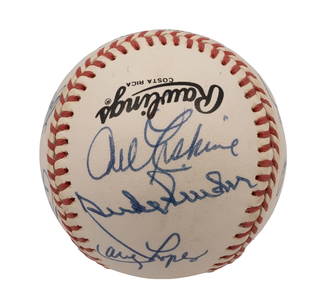 Barney Steins Dodgers HOFer & Stars Multi-Signed ONL Baseball incl. Duke Snider, Frank Howard, Branca, Roe, etc. – Beckett LOA