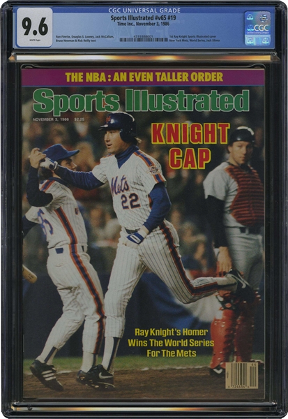 Nov. 3, 1986 Sports Illustrated New York Mets World Series Champions ("Knight Cap") – CGC 9.6 (Highest Graded, Pop 2)