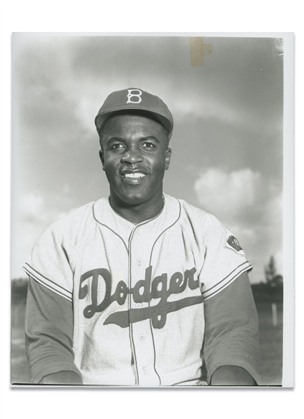 Famous 1951 Jackie Robinson Original Portrait Photo by Barney Stein (Jackies 1953 Topps Card Image!) – PSA/DNA Type II, Stein Family Collection