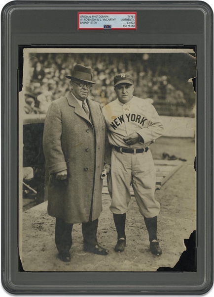 April 1932 Wilbert Robinson & Joe McCarthy (Dodgers vs. Yanks Pre-Season) Original Photo by Barney Stein – PSA/DNA Type 1, Stein Family Collection