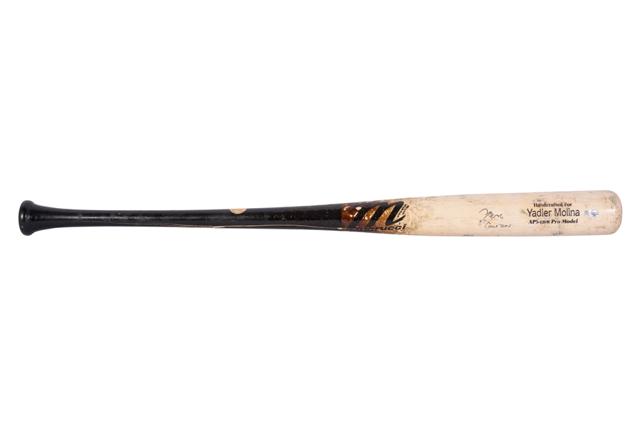 June 15-17, 2015 Yadier Molina Game Used & Signed Marucci Pro Model Game Used Bat Photomatched to 4 Hits incl. 1st HR of Season – PSA/DNA GU 9, JSA, Beckett & MLB Auth.