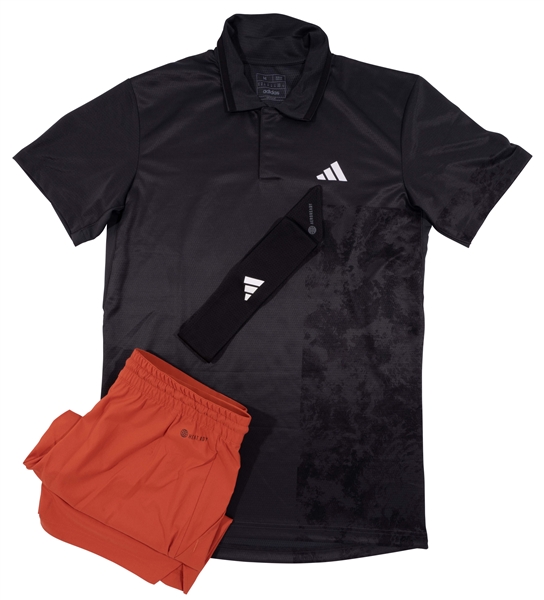 2023 Alexander Zverev French Open Tournament Worn Adidas Custom Kit incl. Shirt, Shorts & Headband