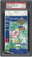 10/20/1996 Derek Jeter (ROY Season) World Series Debut Ticket Stub (Game 1 Yankees vs. Braves) – PSA Authentic