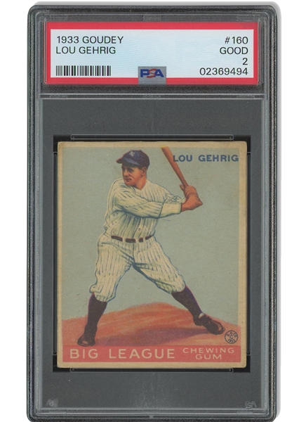 1933 Goudey #160 Lou Gehrig – PSA GD 2