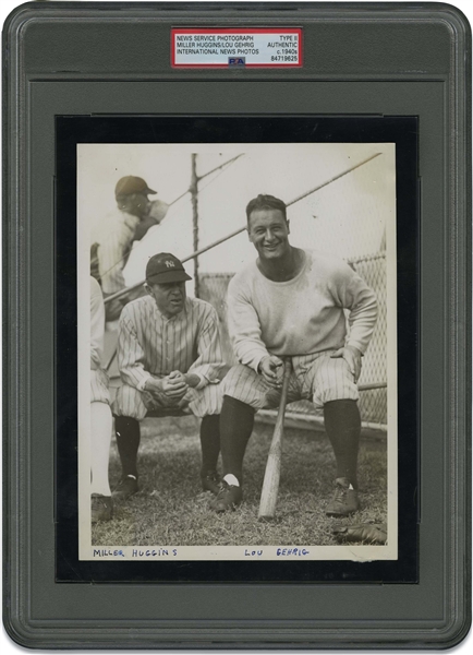 C. 1940s Lou Gehrig & Miller Huggins New York Yankees Original Photograph – PSA/DNA Type II