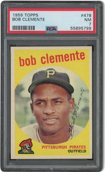 1959 Topps #478 Roberto Clemente – PSA NM 7