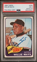 1965 Topps #250 Willie Mays Signed Card – PSA VG 3, PSA/DNA 10 Auto.