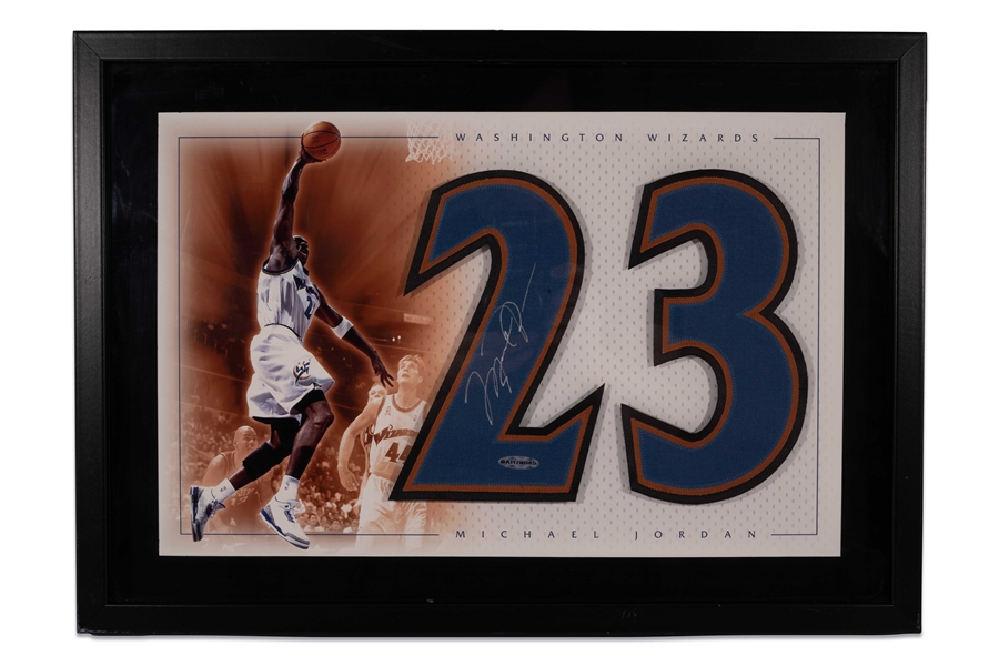 Michael Jordan Autographed Washington Wizards #23 Jersey Number Display – UDA COA