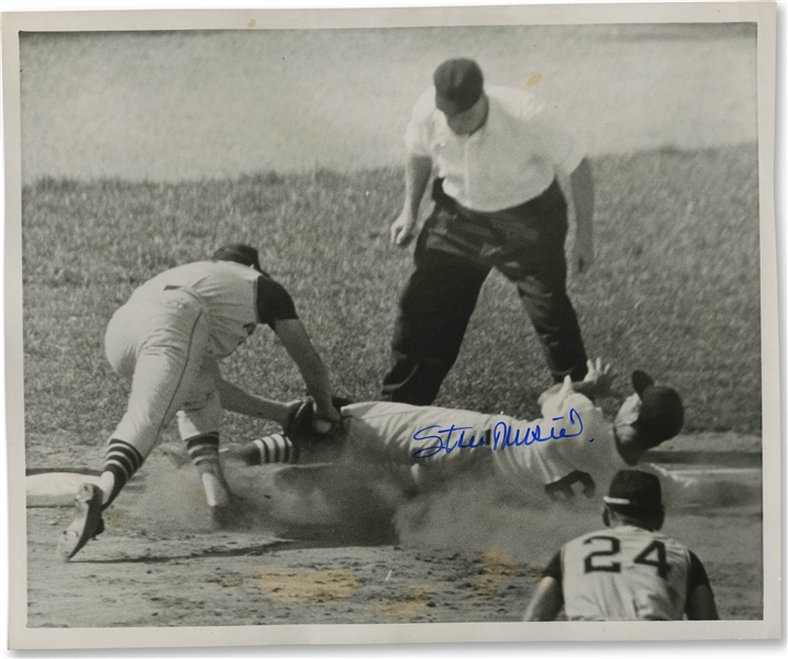 9/2/1961 Stan Musial Signed St. Louis Cardinals (vs. Pirates) Original Action Photo – Musial Collection, PSA/DNA Type 1 & Authentic Auto.
