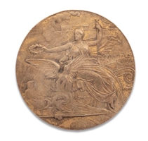 1896 Athens Summer Olympics Gilt Participation Medal in Mint Condition (Coveted Gold-Plated Bronze Version)