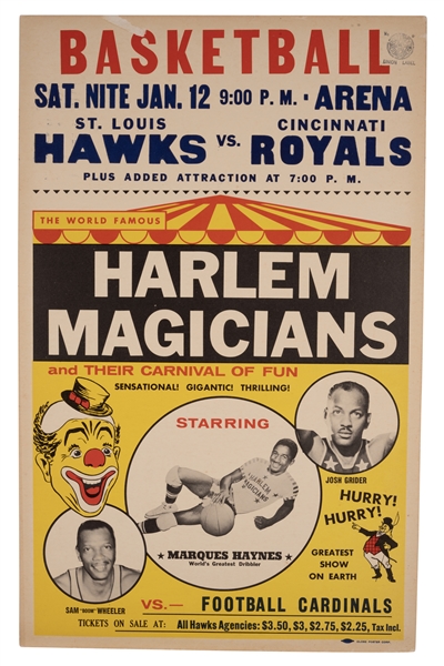 Lot of (5) Original Harlem Magicians & Harlem Globetrotters Basketball Posters