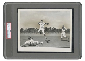 1951 Jackie Robinson & Pee Wee Reese "Turning Two" Original Photograph – PSA/DNA Type 1