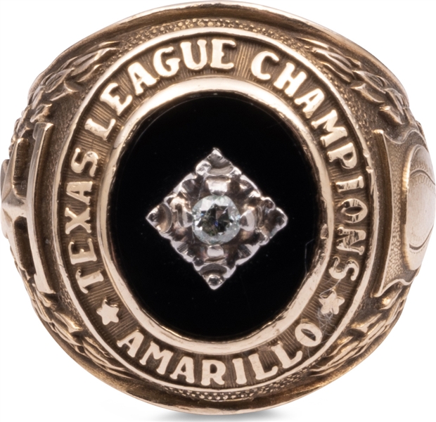 1961 Amarillo Gold Sox (Yankees AA Team) Texas League Champions 10K Gold Ring with Real Diamond