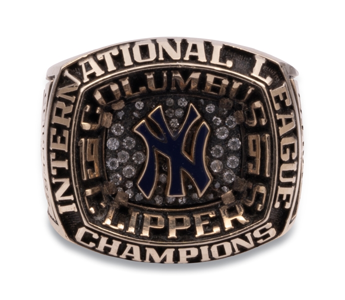 1991 Columbus Clippers (Yankees AAA) International League Champions 10K Gold Ring (Team Led by Bernie Williams)