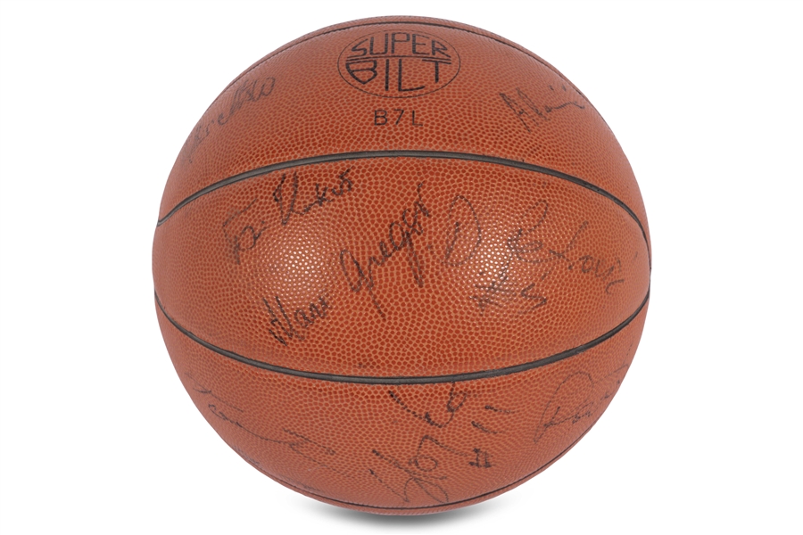 1992 Barcelona Olympics Croatian Team Signed Official Molten Basketball (Silver Medalists to USA Dream Team) with Rare Drazen Petrovic Auto. – PSA/DNA LOA