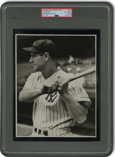 C. 1930s Lou Gehrig New York Yankees "Bat Grip" Original Photograph – PSA/DNA Type 1
