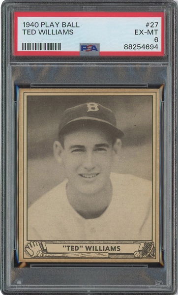 1940 Play Ball #27 Ted Williams – PSA EX-MT 6