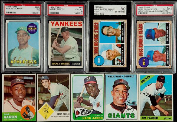 1963 - 1969 MAINLY TOPPS BASEBALL LOT LOADED WITH STARS
