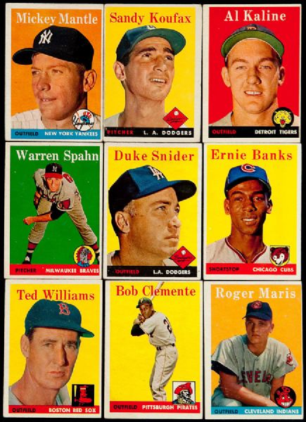 1958 TOPPS PARTIALLY PSA GRADED COMPLETE SET