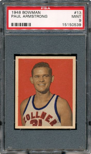 1948 BOWMAN #13 PAUL ARMSTRONG BASKETBALL CARD MINT PSA 9
