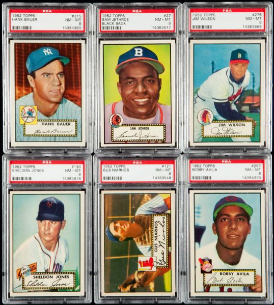 1952 TOPPS BASEBALL NM-MT PSA 8 LOT OF 17 DIFFERENT INCLUDING BAUER