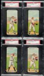 1911 T201 MECCA DOUBLEFOLDERS LOT OF 9 ALL PSA GRADED INC WHEAT AND MCGINNITY