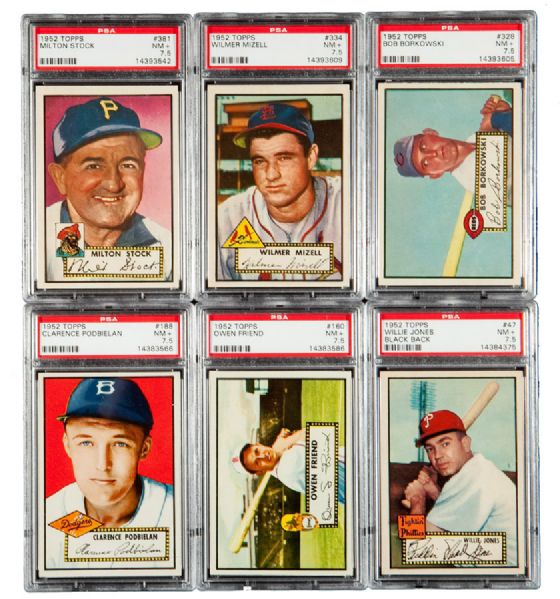 1952 TOPPS BASEBALL NM+ PSA 7.5 LOT OF 14 INCLUDING 3 HIGH NUMBERS